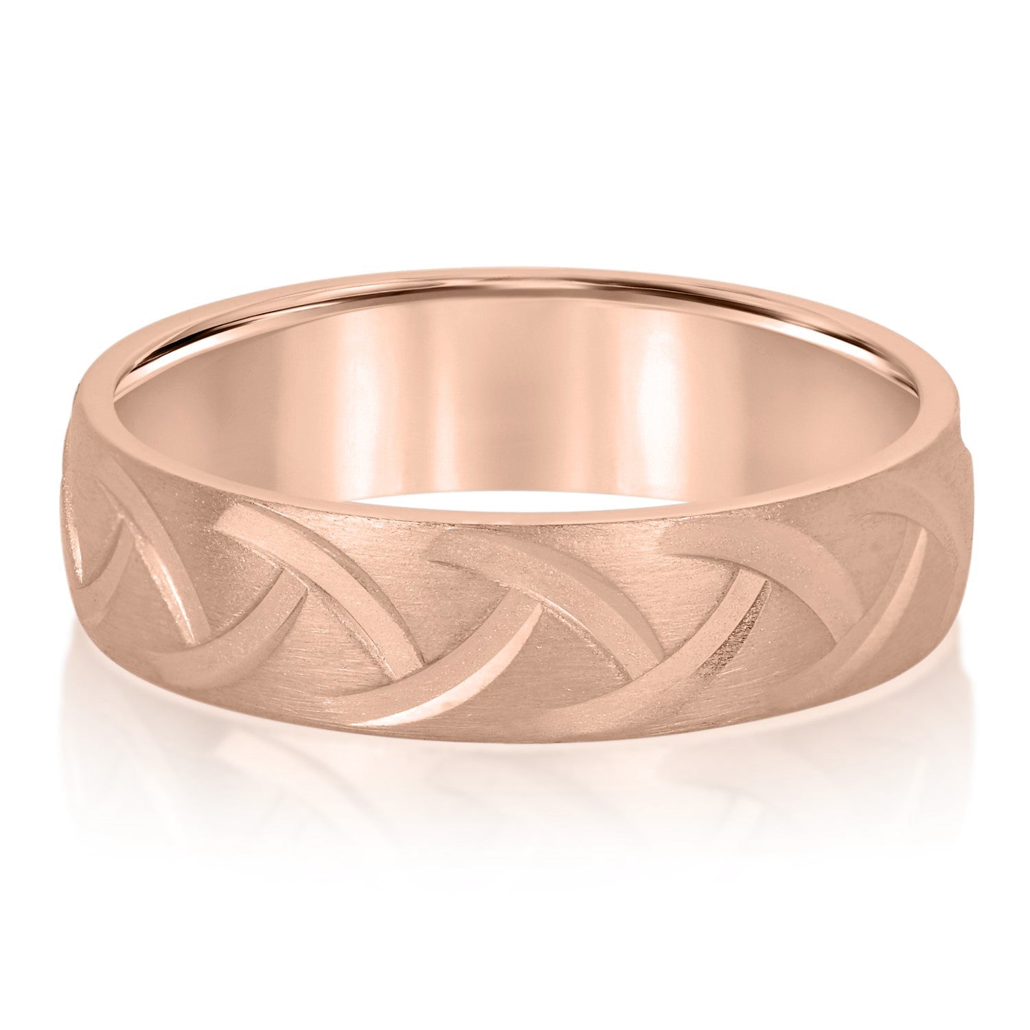 Men's Wedding Band with Braided Design Texture-VIRABYANI